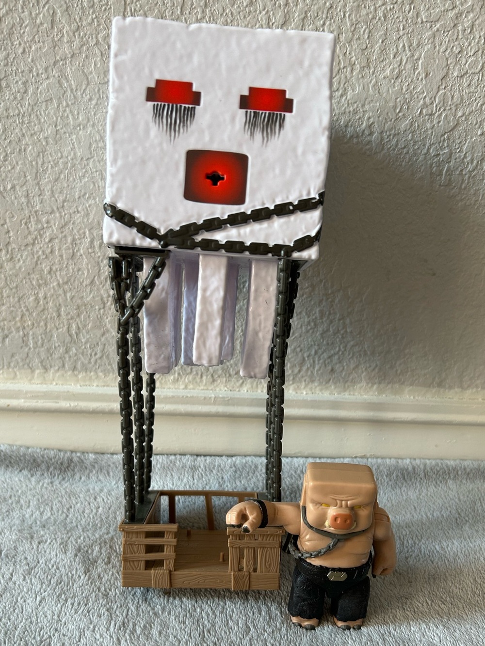 Minecraft Movie Blast Attack Ghast & Piglin Warrior Action Figure Sounds works